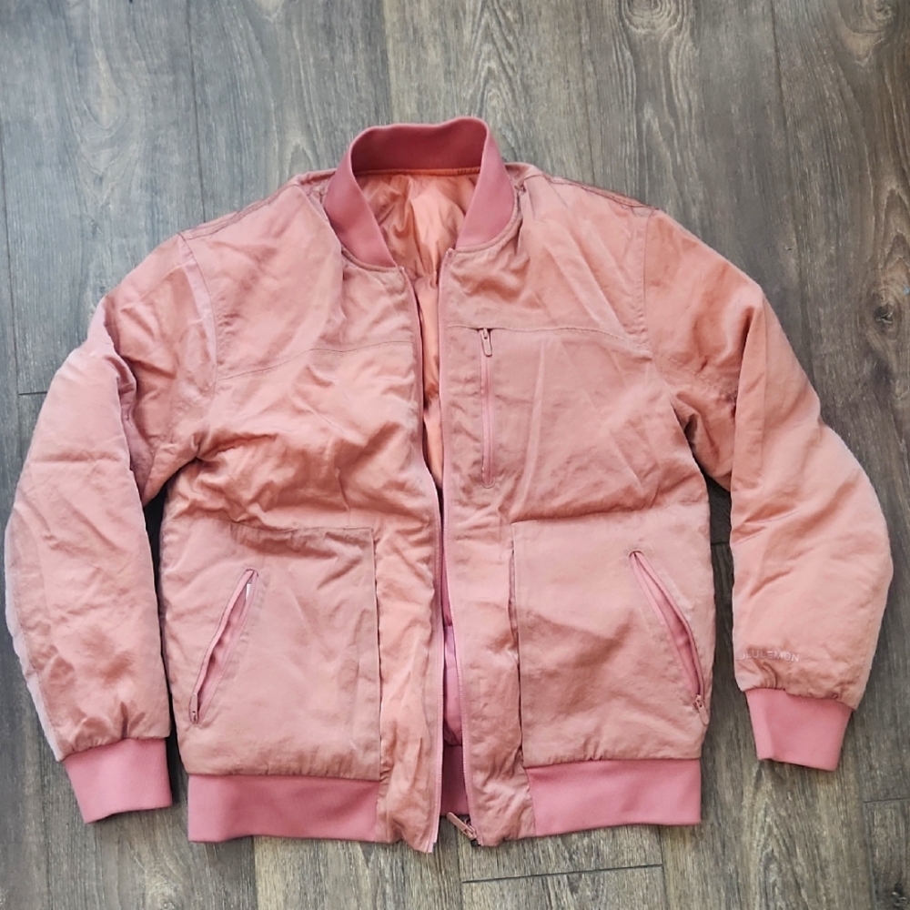 Lululemon Roam Down Bomber Jacket - Size M - Pink - Lightly Used